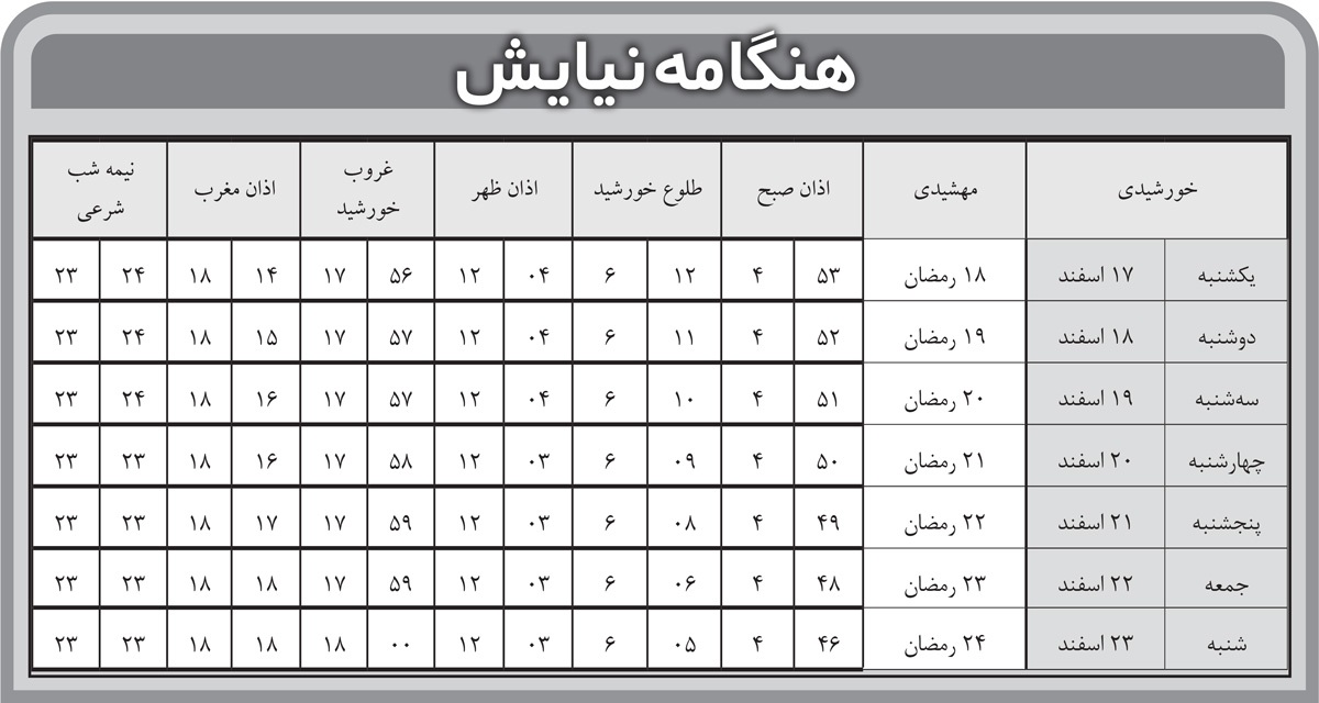 هنگامه نیایش