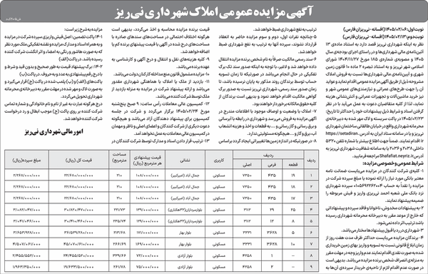 آگهی‌های اداری ۵۸۱