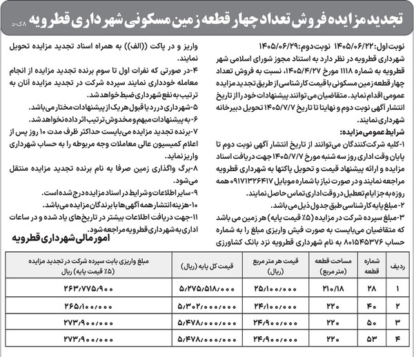 آگهی‌های اداری ۶۰۱